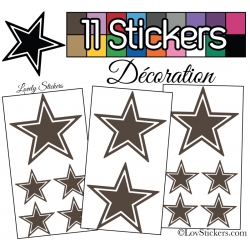 11 Stickers Etoiles Mixte - Autocollant stickers muraux de décoration Intérieur