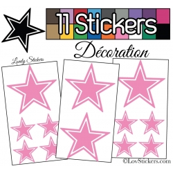 11 Stickers Etoiles Mixte - Autocollant stickers muraux de décoration Intérieur