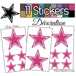 11 Stickers Etoiles Mixte - Autocollant stickers muraux de décoration Intérieur