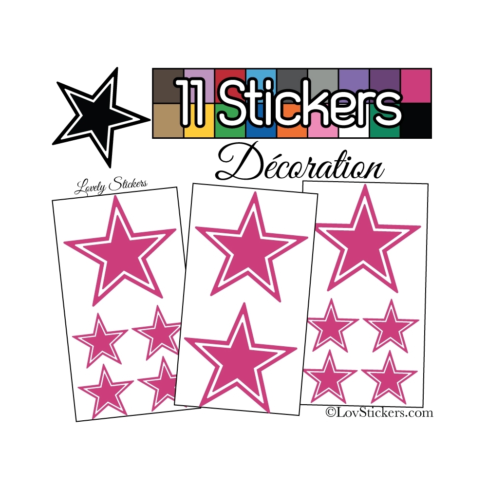 11 Stickers Etoiles Mixte - Autocollant stickers muraux de décoration Intérieur