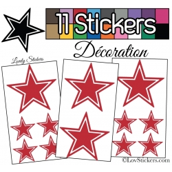 11 Stickers Etoiles Mixte - Autocollant stickers muraux de décoration Intérieur