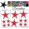 11 Stickers Etoiles Mixte - Autocollant stickers muraux de décoration Intérieur