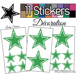 11 Stickers Etoiles Mixte - Autocollant stickers muraux de décoration Intérieur