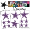 11 Stickers Etoiles Mixte - Autocollant stickers muraux de décoration Intérieur