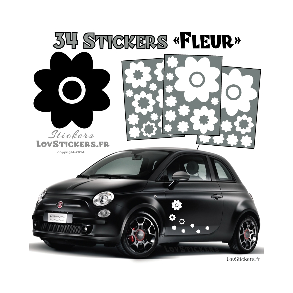 34 Stickers Fleurs  - Deco auto voiture