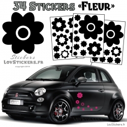 34 Stickers Fleurs  - Deco auto voiture