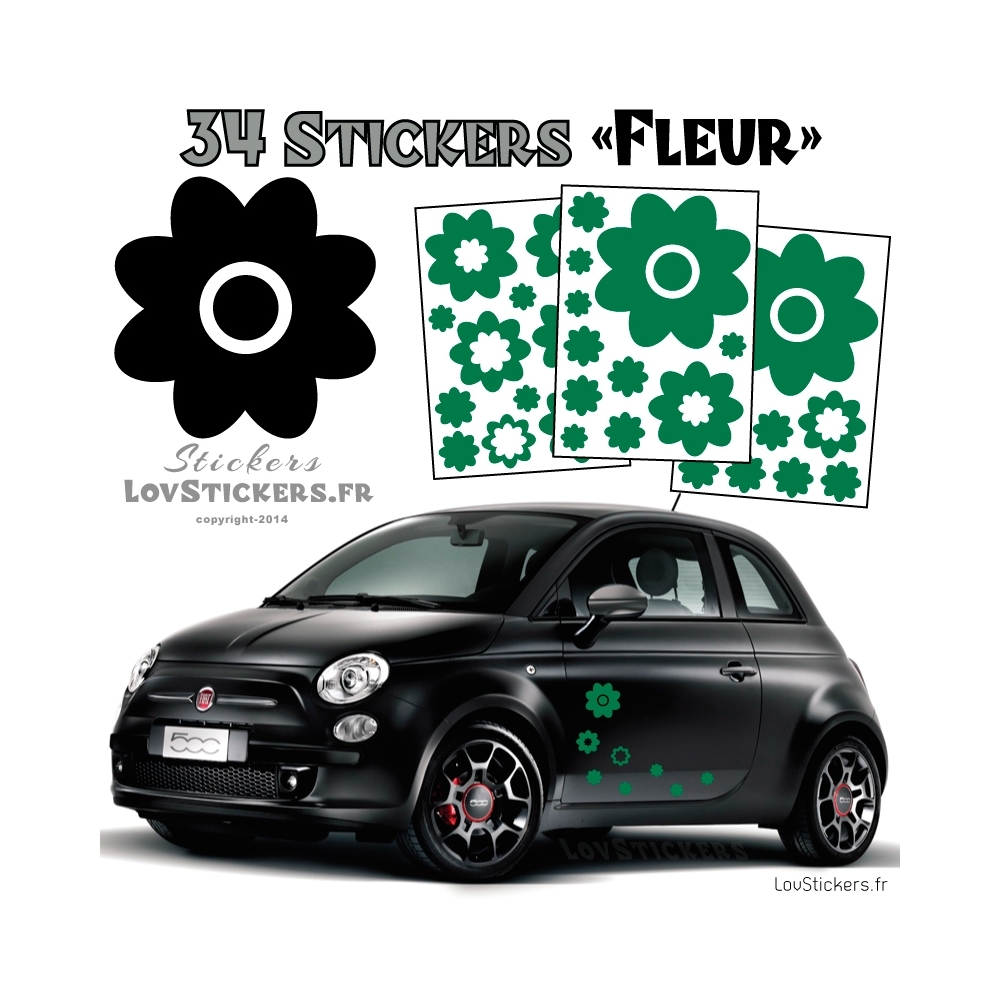 34 Stickers Fleurs  - Deco auto voiture