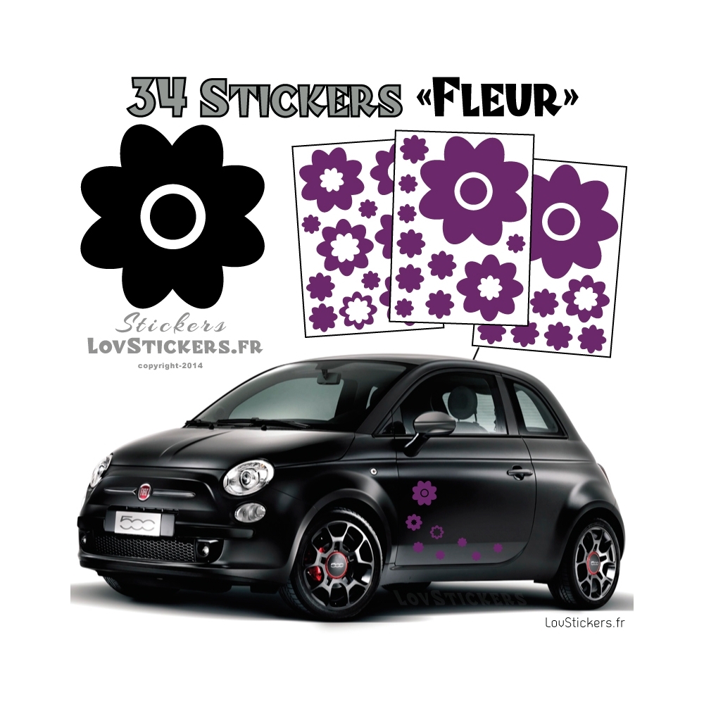 34 Stickers Fleurs  - Deco auto voiture