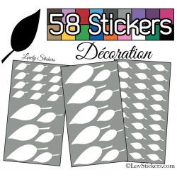 58 Stickers Feuilles arbres pour la decoration