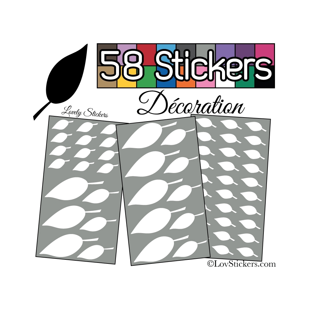 58 Stickers Feuilles arbres pour la decoration