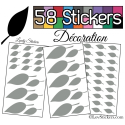 58 Stickers Feuilles arbres pour la decoration