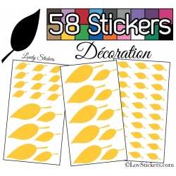 58 Stickers Feuilles arbres pour la decoration