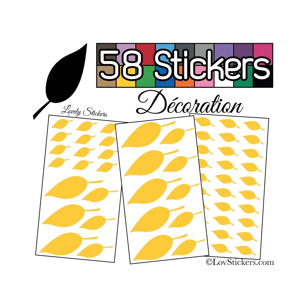 58 Stickers Feuilles arbres pour la decoration