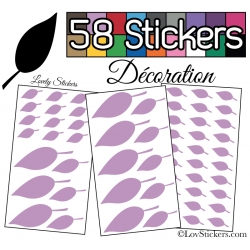 58 Stickers Feuilles arbres pour la decoration