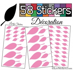 58 Stickers Feuilles arbres pour la decoration