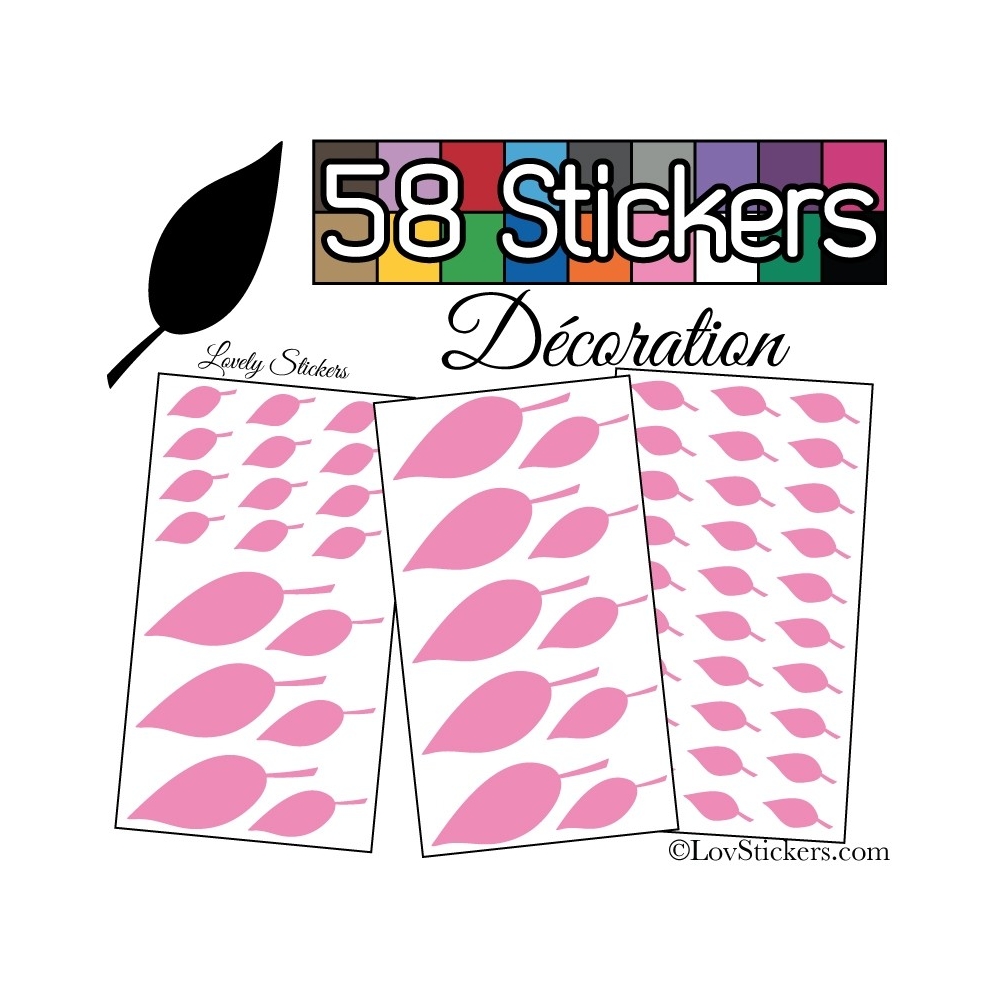 58 Stickers Feuilles arbres pour la decoration