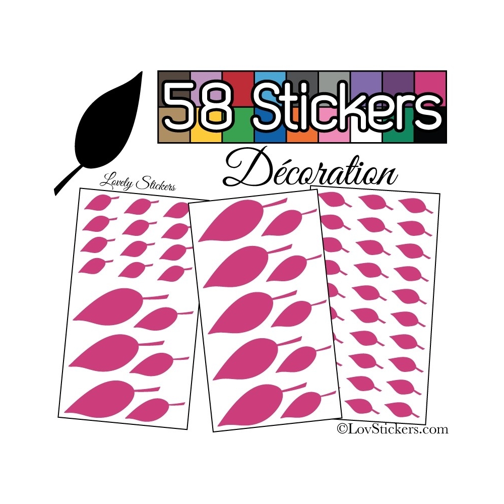 58 Stickers Feuilles arbres pour la decoration