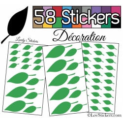 58 Stickers Feuilles arbres pour la decoration