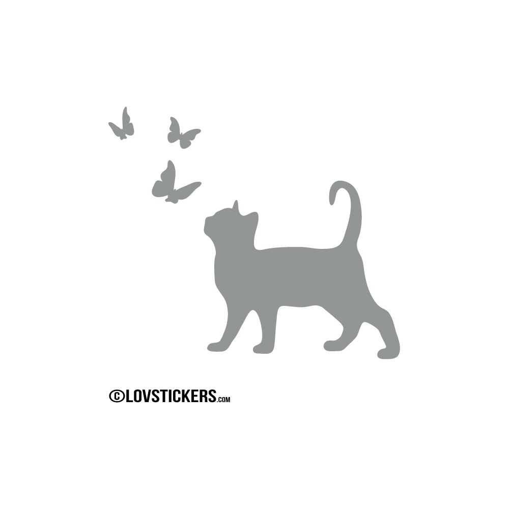 Sticker Chat et Papillons - Décoration intérieur en Vinyle - Nombreux coloris Sticker Chat et Papillons - Décoration intérieur en Vinyle - Nombreux coloris