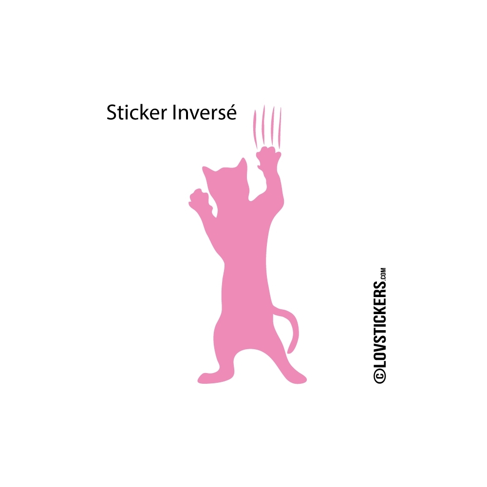 Sticker Chat qui griffe - Décoration intérieur en Vinyle - Nombreux coloris
