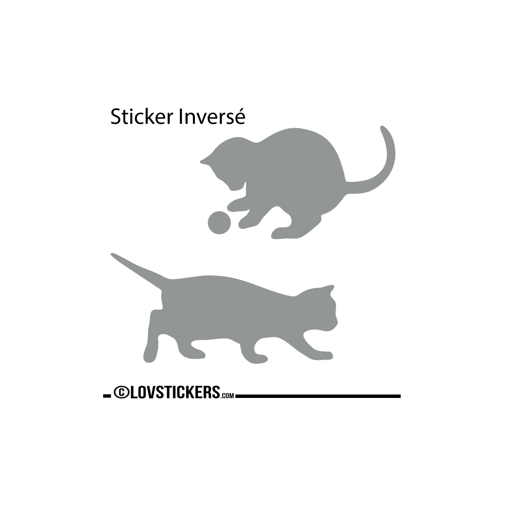 Sticker Chatons qui jouent - Sticker chat pas cher autocollant Décoration intérieur en Vinyle - Nombreux coloris