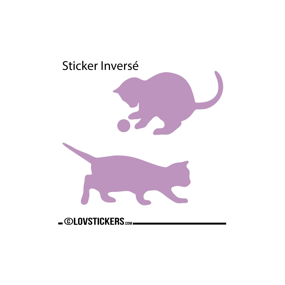 Sticker Chatons qui jouent - Sticker chat pas cher autocollant Décoration intérieur en Vinyle - Nombreux coloris
