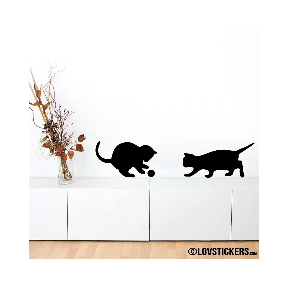 Sticker Décoration, Animal Chaton, Chat qui lève la patte (30x46 cm) BLANC  CHAT022