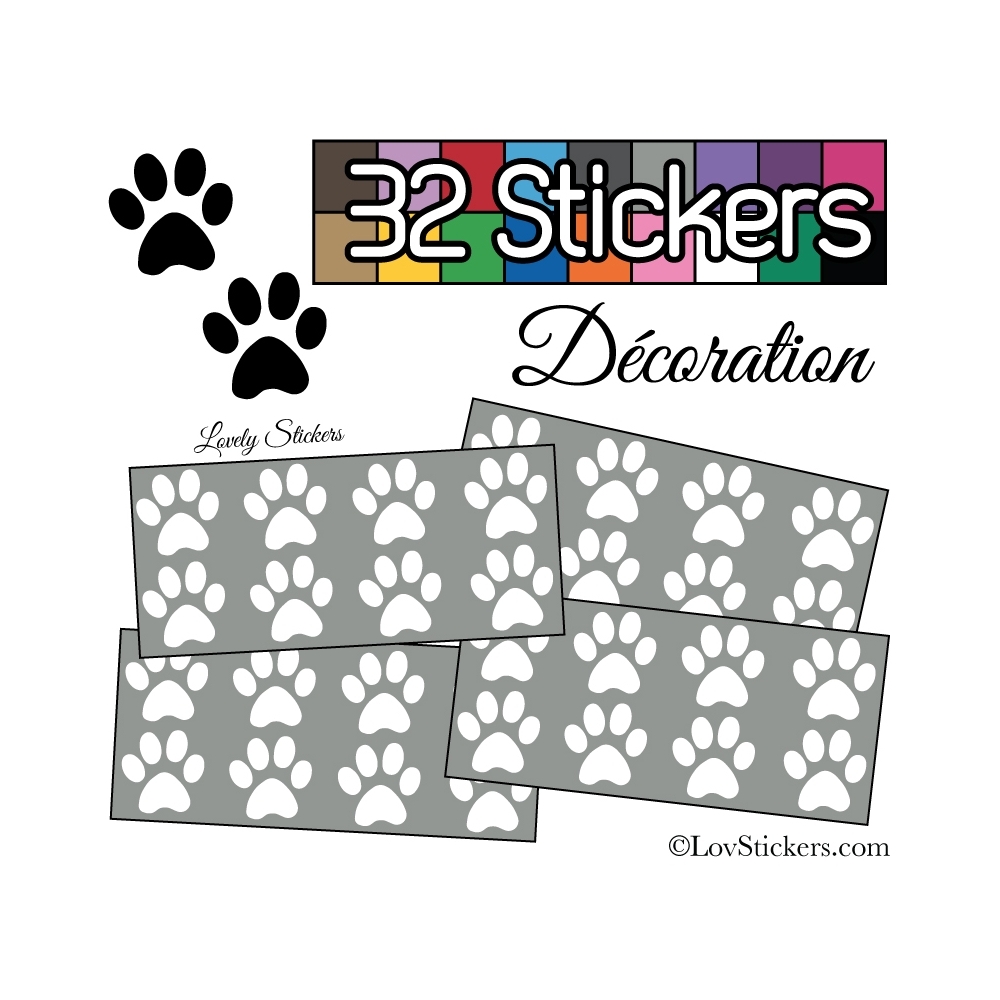 Sticker pattes de chat - Autocollant LovStickers.com