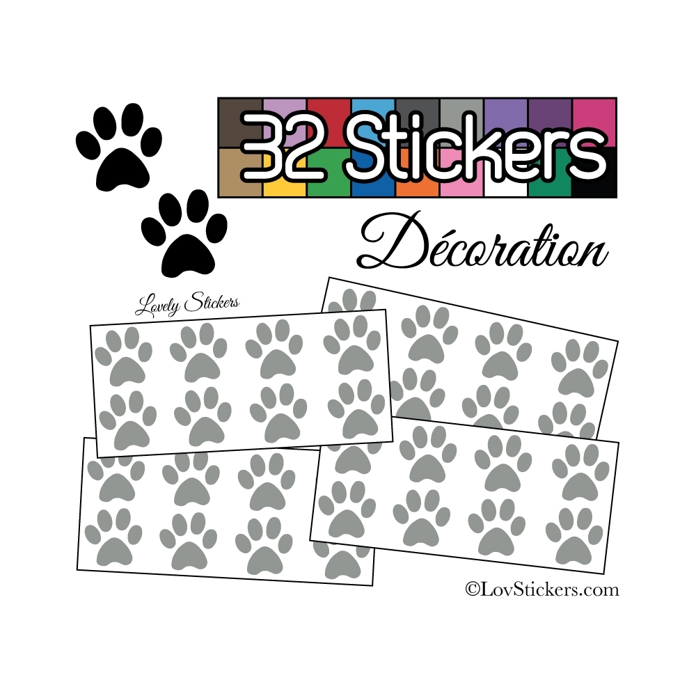 Sticker pattes de chat - Autocollant LovStickers.com