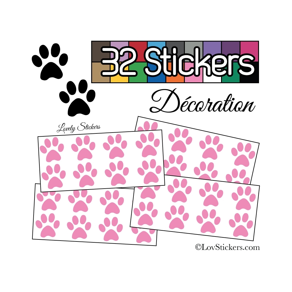 Sticker pattes de chat - Autocollant LovStickers.com