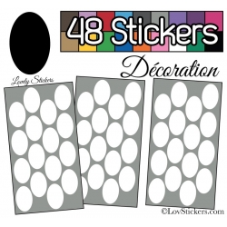 48 Stickers Ovale 4 cm - Autocollant Décoration Intérieur