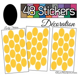 48 Stickers Ovale 4 cm - Autocollant Décoration Intérieur