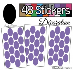 48 Stickers Ovale 4 cm - Autocollant Décoration Intérieur