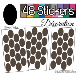 48 Stickers Ovale 4 cm - Autocollant Décoration Intérieur