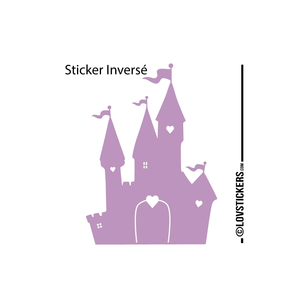 Sticker Chateau Princesse - Décoration intérieur en Vinyle - Nombreux coloris