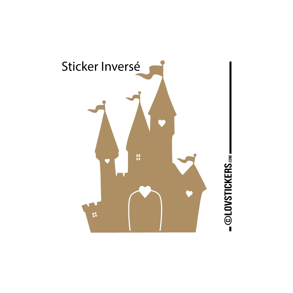 Sticker Chateau Princesse - Décoration intérieur en Vinyle - Nombreux coloris