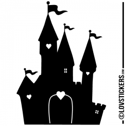 Sticker Chateau Princesse - Décoration intérieur en Vinyle - Couleur  Interieur Noir Orientation - Sens Normal Taille Small Medium Large Small