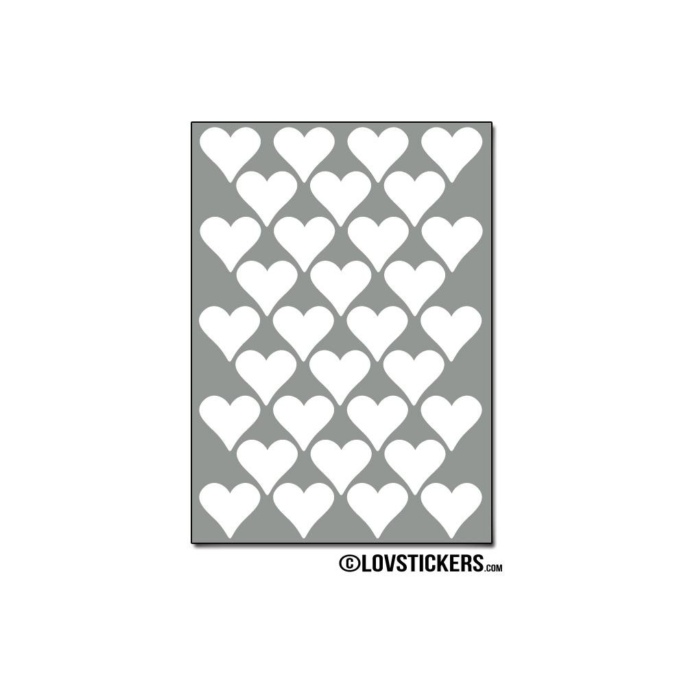 256 Stickers Coeur 1,5cm - Décoration Gommette Loisirs - Vinyle Repositionnable