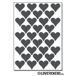 256 Stickers Coeur 1,5cm - Décoration Gommette Loisirs - Vinyle Repositionnable