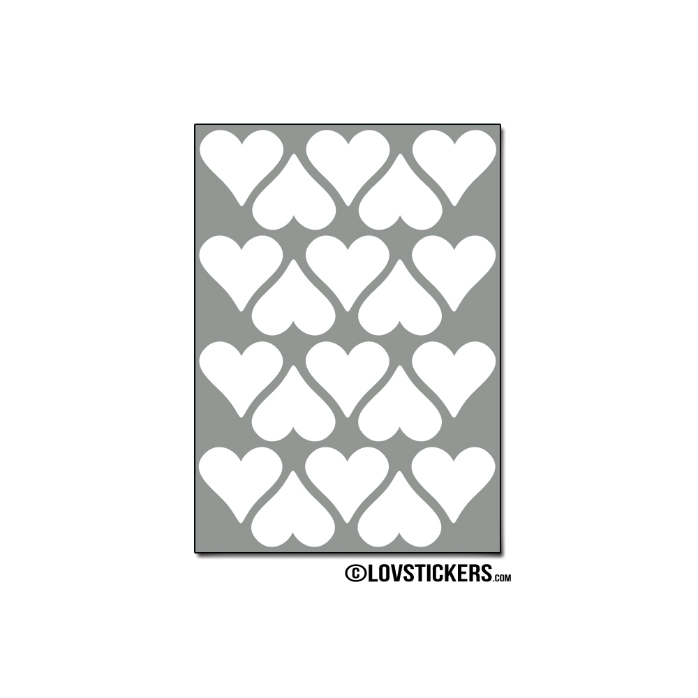 160 Stickers Coeur 2cm - Décoration Gommette Loisirs - Vinyle Repositionnable