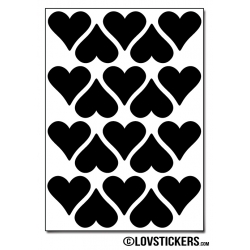 160 Stickers Coeur 2cm - Décoration Gommette Loisirs - Vinyle Repositionnable