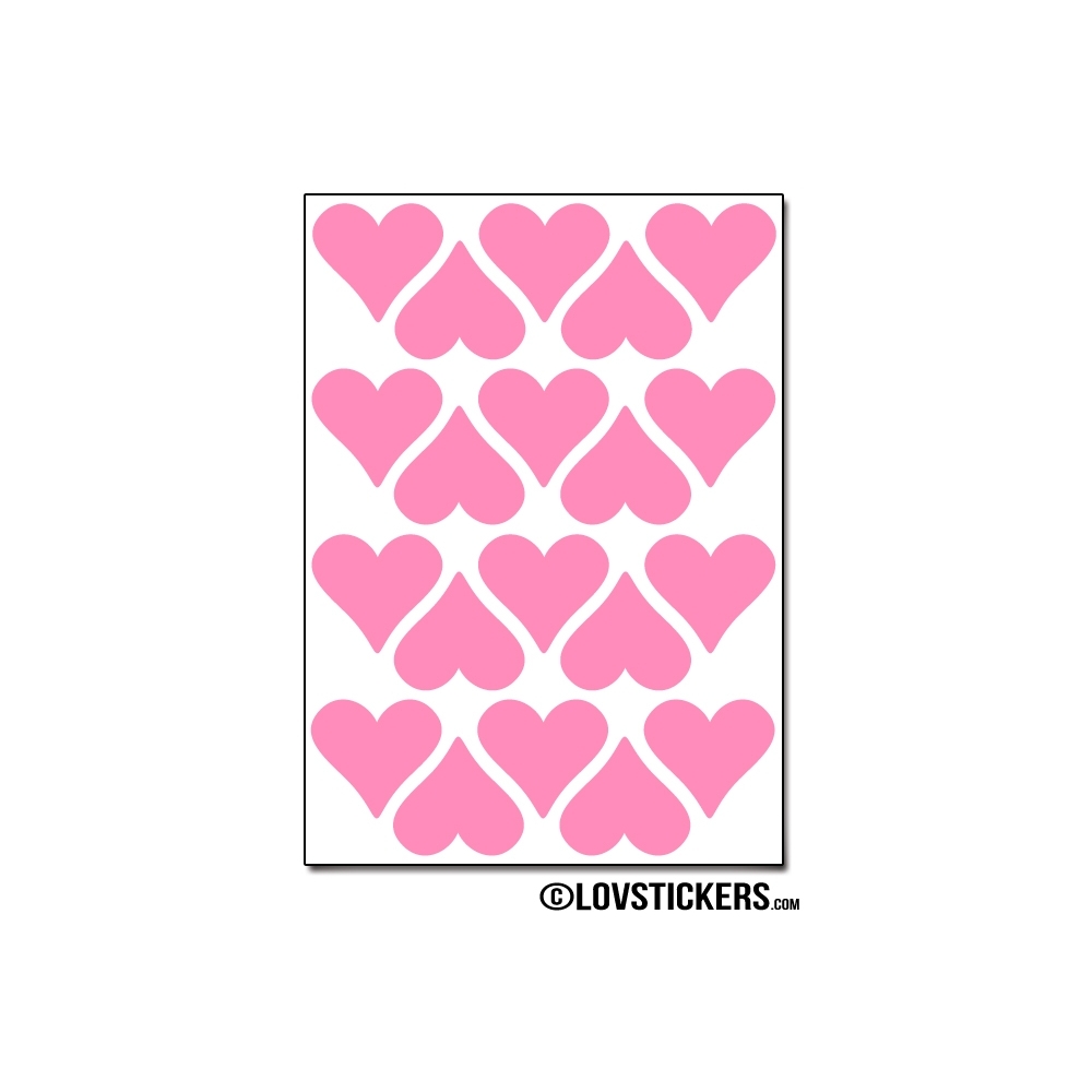 160 Stickers Coeur 2cm - Décoration Gommette Loisirs - Vinyle Repositionnable