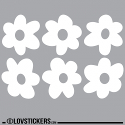 6 Sticker Fleur 20 cm - Décoration intérieur en Vinyle - Nombreux coloris