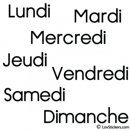 Sticker des jours de la semaine - Modele 03