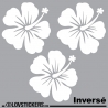 3 Sticker Hibiscus 20 cm - Décoration intérieur en Vinyle - Nombreux coloris