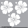 3 Sticker Hibiscus 20 cm - Décoration intérieur en Vinyle - Nombreux coloris