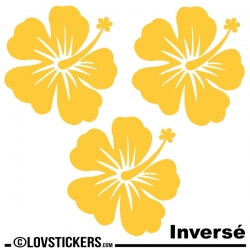 3 Sticker Hibiscus 20 cm - Décoration intérieur en Vinyle - Nombreux coloris