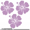 3 Sticker Hibiscus 20 cm - Décoration intérieur en Vinyle - Nombreux coloris