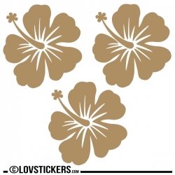 3 Sticker Hibiscus 20 cm - Décoration intérieur en Vinyle - Nombreux coloris