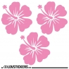 3 Sticker Hibiscus 20 cm - Décoration intérieur en Vinyle - Nombreux coloris